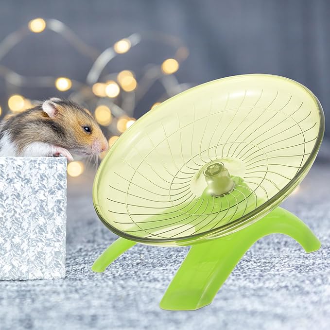 Silent Small Pet Running Wheel Reusable Flying Saucer Exercise for Hamsters Chinchillas Hedgehogs and Squirrels Low Noise Wheel for Enclosure Training and Enrichment