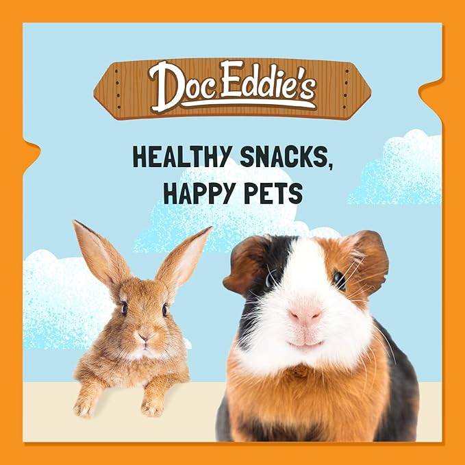 DOC EDDIE'S Vitamin C Bites Soft & Chewy Treats for Hamster, Rabbit, Chinchilla, Bunny, Gerbil, Mouse, Rat, Hedgehog, Squirrel, & Guinea Pig Friendly - Made w/Real Fruit & Organic, New & Tastier