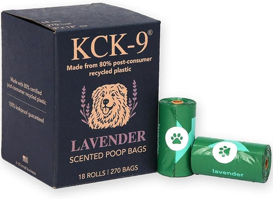 80% Recycled Plastic Dog Poop Bags – Extra Thick, Leak Proof Waste Bags, Big Dog Approved (Lavender, 270 Bags)
