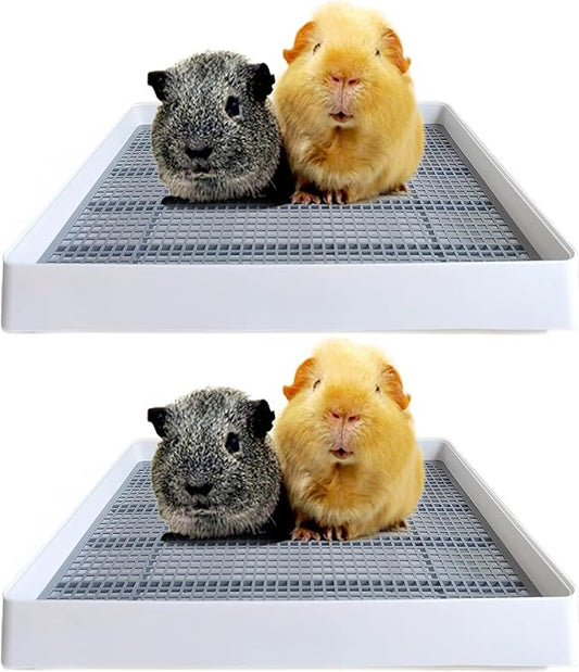 PODOO Rabbit Litter Box – Training Potty Tray for Guinea Pig & Small Pets · Spacious Grid Pan with Low Entrance, Easy-Clean & Odor-Resistant—Helps Keep a Clean Cage and Reduce Mess