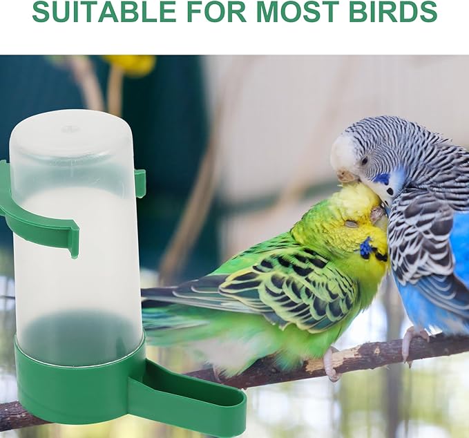 UKCOCO 10pcs Birds Water Dispenser: Automatic Plastic Bird Water Feeder for Parrots, Pigeon, Budgies, Lovebirds, Green