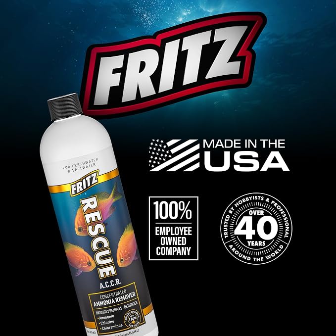 Fritz Aquatics ACCR Water Conditioner Instantly Removes Toxic Ammonia/Chlorine & Chloramines for Fresh & Salt Water Aquariums (16-Ounce)