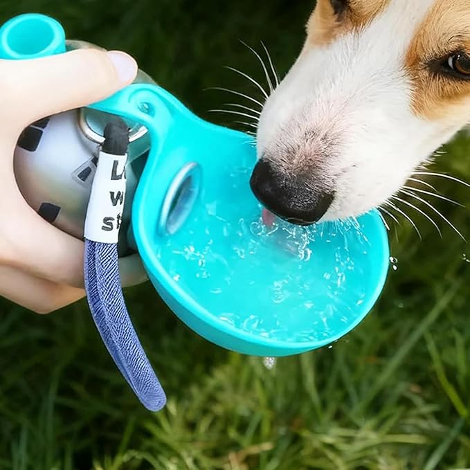 2-in-1 Portable Dog Water Bottle for Small Dogs, Foldable Pet Water Bottle, Portable Super Design Dog Water Bottle for Small Dog Walking, Hiking & Travel, Leak-Proof & Compact Dog Travel (Blue-A)