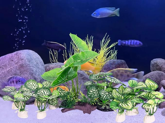 Betta Fish Tank Decor 12 Pack Silk Aquarium Plants for Aquarium Decoration and Pet Hiding