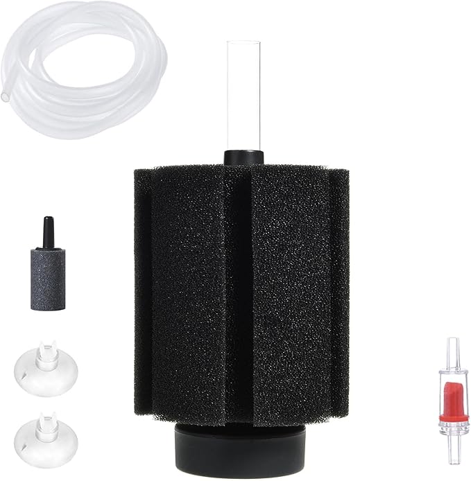 ALEGI Aquarium Bio Sponge Filter with Ceramic Media for Clear and Quiet Aquariums for Betta Fry Shrimp Tiny Fish Tank (10-40 Gallon 1 Pack)