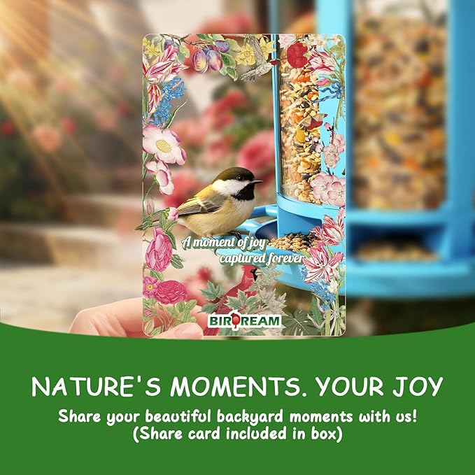 Birdream 2 Pack Bird Feeders for Outdoor Hanging, Assembly Required, 1-Min Easy Setup, Charming Castle Design, Attracting Cardinals Chickadees Goldfinches & Sparrows - Blue