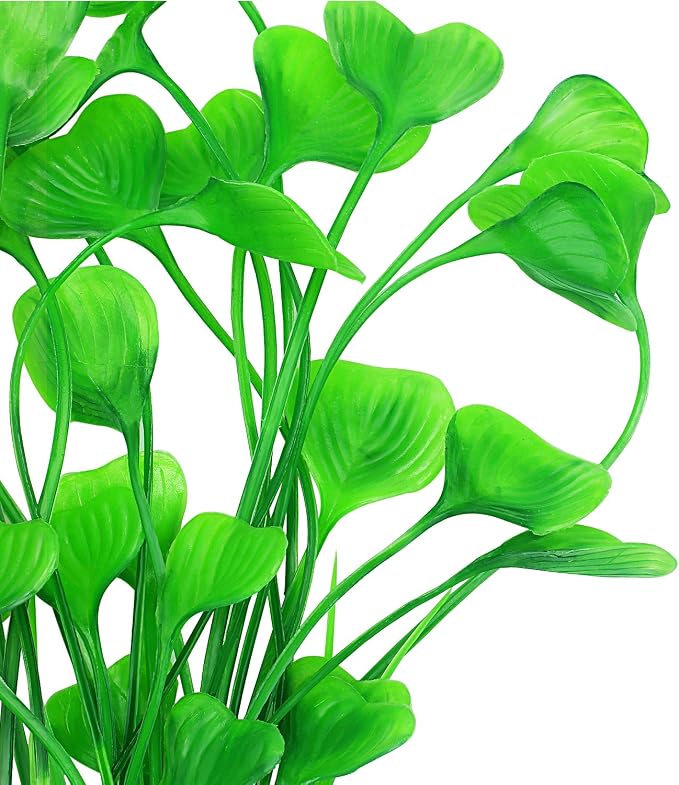MyLifeUNIT Plastic Fish Tank Plants, 2 Pack Artificial Tall Aquarium Plants for Fish Tank Decor, 15.75 Inches (Green)