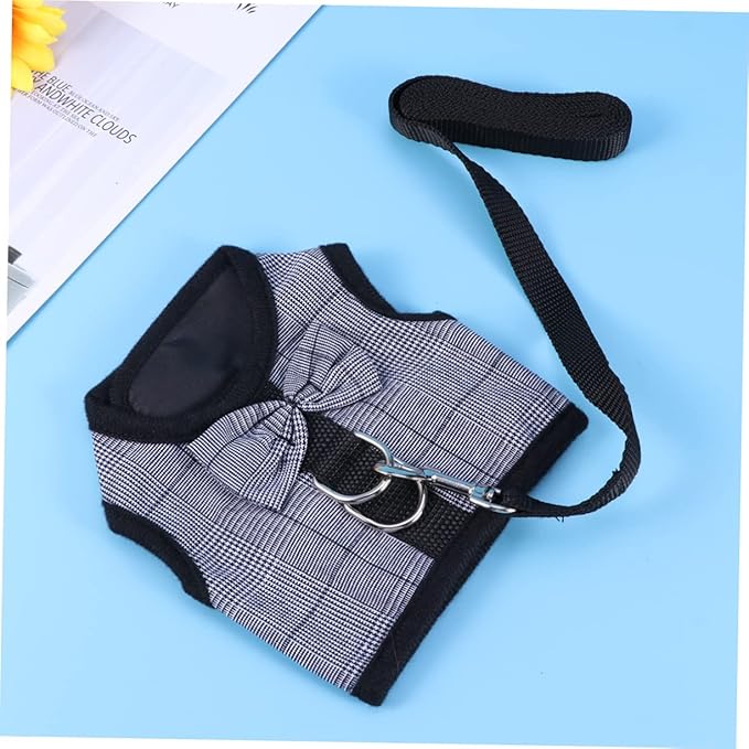 Toddmomy Small PET Vest Harness Breathable Mesh for Rabbits Guinea Pigs and Small Animals Adjustable Leash Lead and Traction Strap