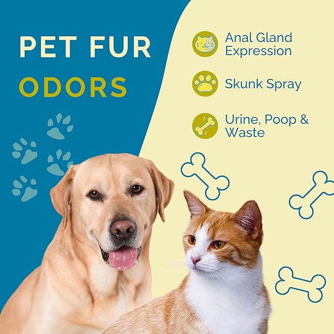 No Scent Anal Gland Express & Skunk Spray Pet Fur Cleaner for Dogs & Cats (32 Fl Oz / 946 mL)