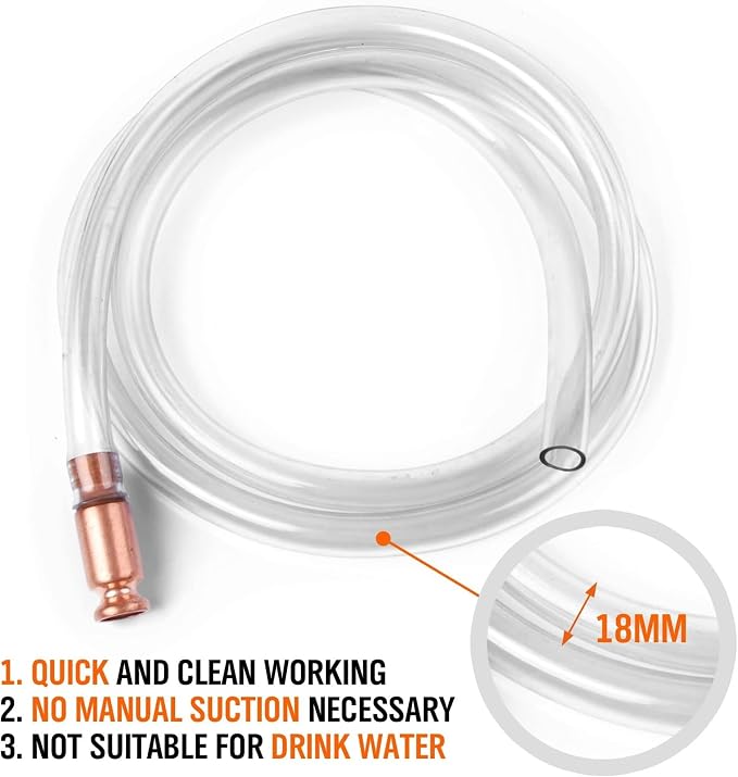 HORUSDY Gas Siphon 6FT Multi-Purpose Super Easy Siphon Pump,1/2" Valve Virgin Grade Tubing Safe