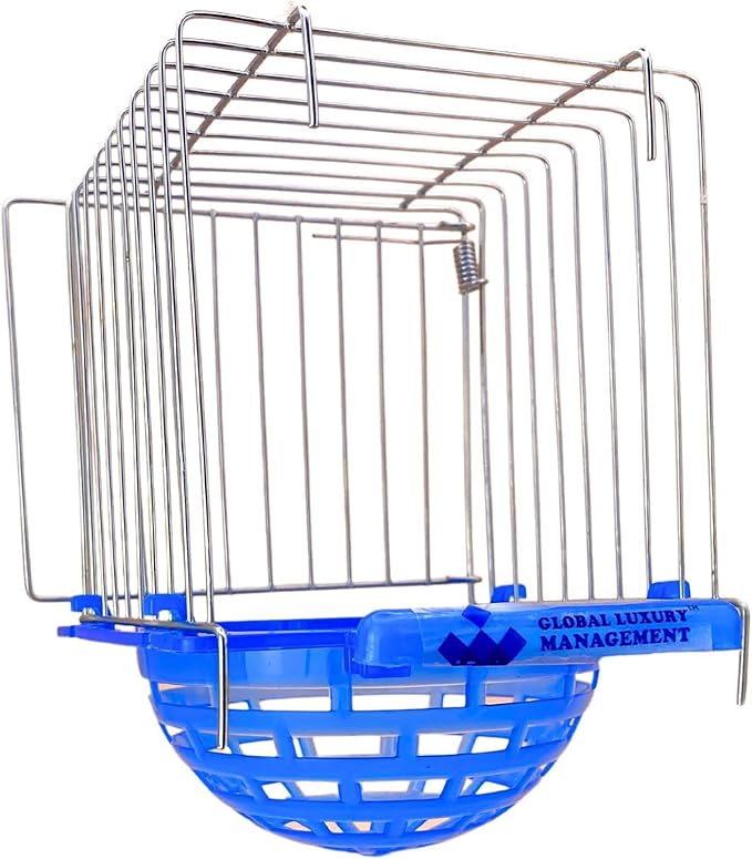 Bird Nest for Outside The Cage – Durable Stainless Steel Frame, Easy Installation, Stable Plastic Base, Nest Box Ideal for Finches, Canaries & Small Birds