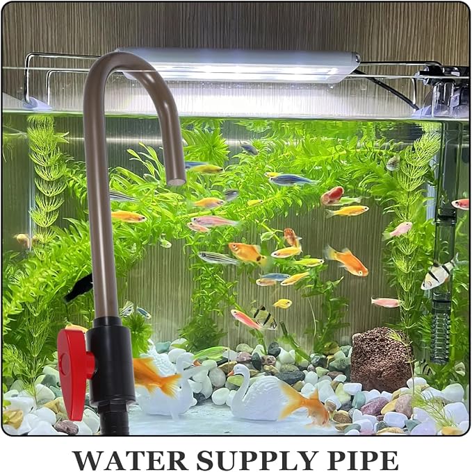 NUOBESTY Aquarium Hook Water Changer with Flow Switch - Quickly Fill and Drain Fish Tank, Vacuum Siphon Hose Tool for Easy Water Changes and Gravel Cleaning, Fits 1/2‘’, 5/8‘’, 3/4‘’ Garden Hoses