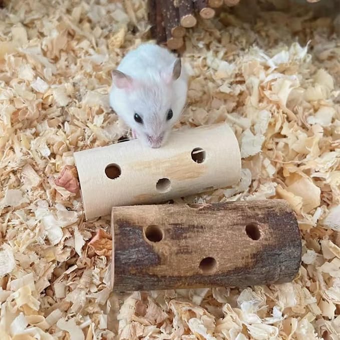 4PCS Apple Wood Small Animals Chew Sticks, Naturally Apple Sticks, Small Pet Chew Teething Toys for Chinchillas, Rabbits, Guinea Pigs, Hamsters