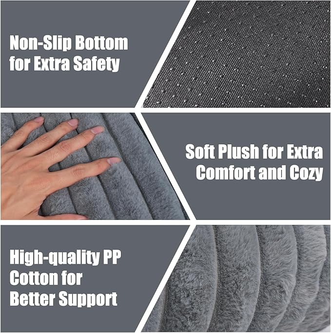 Cat Beds for Indoor Cats, 2 in 1 Cat Cave Bed Kitten Bed for Small Pets, Small Dog Bed with Cover, Pet Bed for Puppy and Kitten with Anti-Slip Bottom-Dark Gray-24 inches