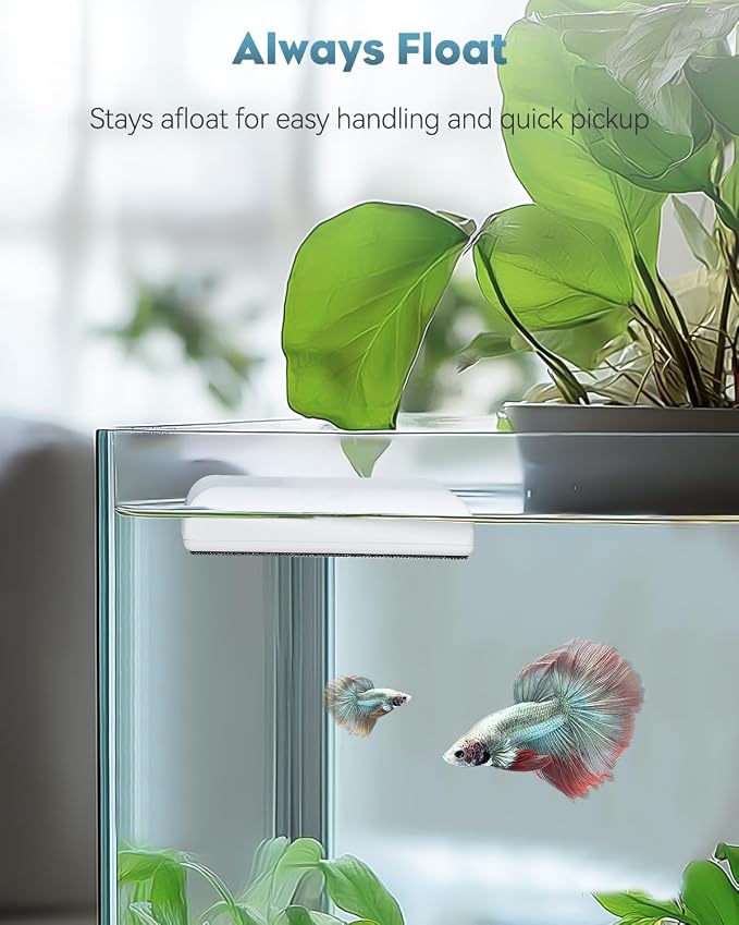 Pawfly 5" Mini Magnetic Fish Tank Cleaner, Aquarium Magnet Glass Cleaner for Glass Aquarium, Strong Magnetic Brush Cleaning Tool for Glass Fish Tanks up to 40 Gallons