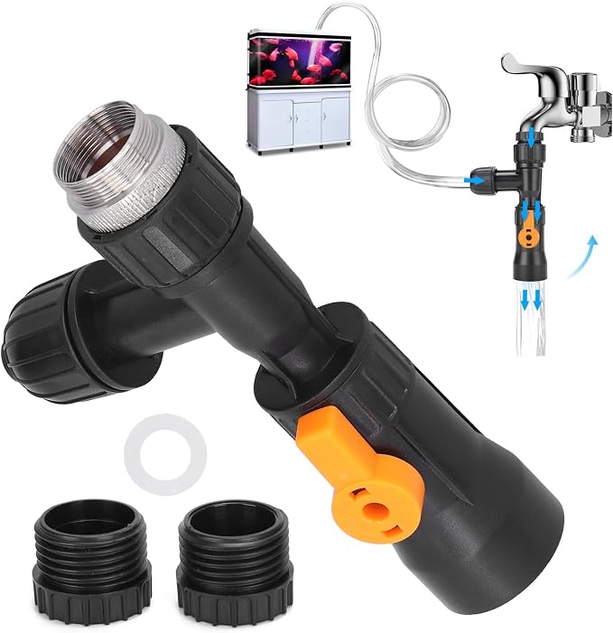 Aquarium Water Changer Fish Tank Gravel Vacuum Siphon Replacement | Aquarium Gravel Cleaner Replacement Part with 3 Tab Connector Faucet Adapter
