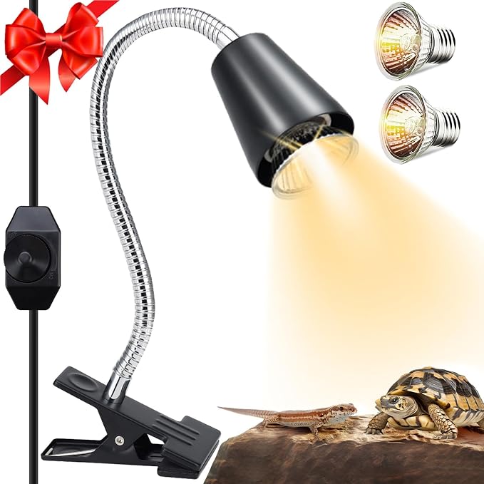 Reptile Heat Lamps, UVA/UVB Turtle Heat Lamp,Turtle Aquarium Light Bulbs, Heating Lamps with 360° Rotatable Heat Lamp for Lizard Turtle Snake Aquarium Aquatic Plants,2 Heat Bulbs 110V