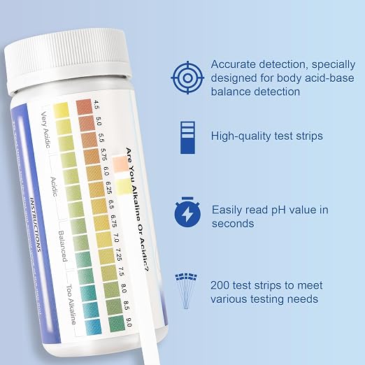 pH Test Strips 4.5-9,200 Litmus Paper pH Strips for Urine & Saliva - pH Balance Test Strips for Accurate Body pH Testing, Health Monitoring, and Wellness Management, Fast & Reliable Measurement