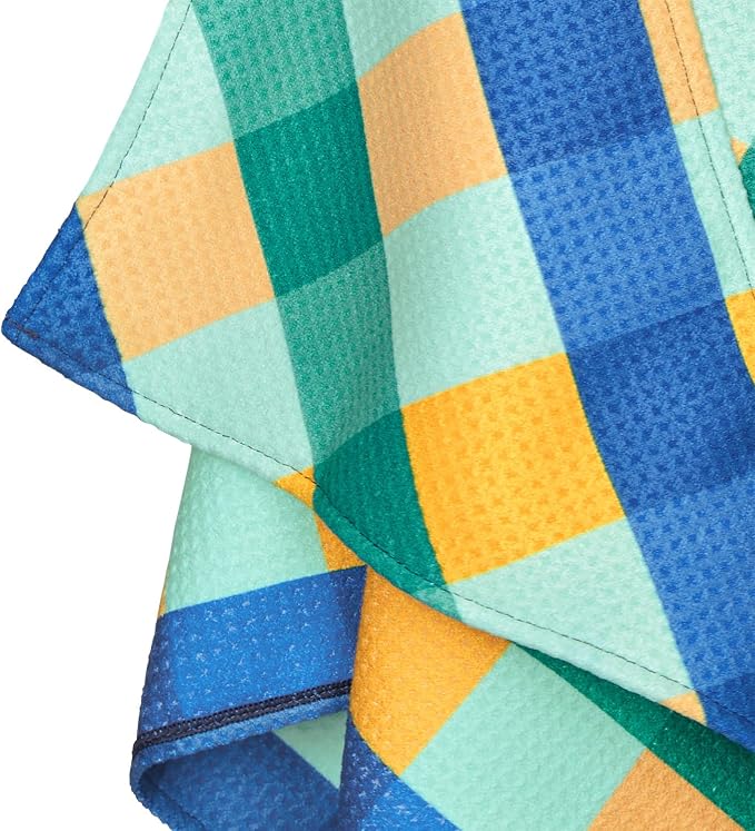 Dock & Bay Pet Towel - Super Absorbent & Quick Drying Dog Towels with Bag - 100% Recycled - Puppy Plaid, Large (120x70cm, 47x27)