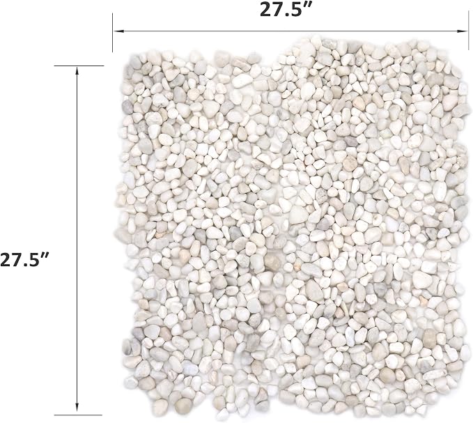 White Polished Rocks for Plants, Decorative Pebbles, 0.5-1 Inch, 18 lb