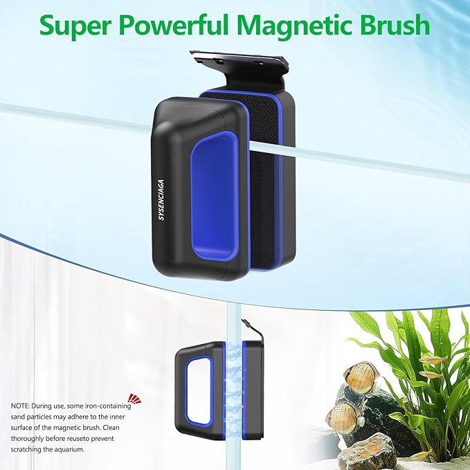Aquarium Magnet Glass Cleaner, Double-Sided Detachable & Floating Algae Scraper for 0.4-1.0 Inch Fish Tank Glass Cleaning, No Scratches (L)