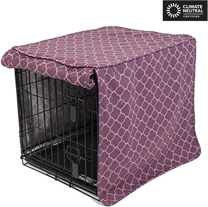 Molly Mutt Royals Dog Crate Cover, 100% Cotton Canvas Cover with 2 Roll-Up Panels, Ideal for Dog or Cat Crate, Durable, Washable, and Free of Harmful Chemicals, 48" x 30" x 33"
