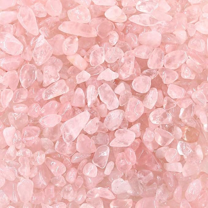 WAYBER Natural Crushed Rose Quartz Pink Crystal Decorative Stones, 2 Pounds | Toxin-Free, Fade-Resistant, Ideal for Reiki Healing, DIY Crafts, Vase Filler, Aquarium & Bonsai Decoration