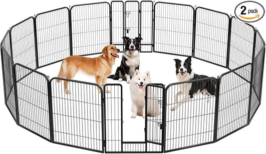 BestPet Indoor Dog Playpen,40inch 16 Panels Dog Pen Fence Outdoor Pet Playpen Pet Exercise Pen for RV Camping Yard, Black