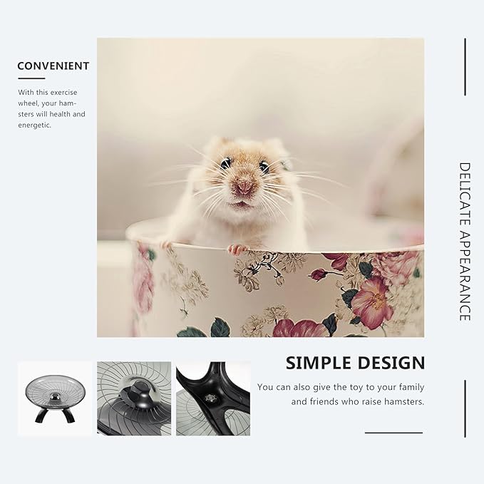 POPETPOP Silent Hamster Running Wheel 7.08 Inch Exercise Wheel for Small Pets Like Hamsters Gerbils Hedgehogs Quiet Spinning Sports Toy