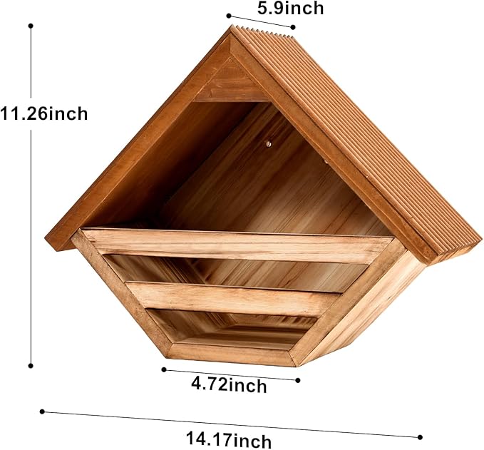 Wooden Dove Nesting Box for Outside, Open Mourning Dove House, Outdoor Weatherproof & Ventilated Pigeon House, Safe & Roosting Shelter for Pigeons, Doves & Medium Birds, Design for Garden, Balcony