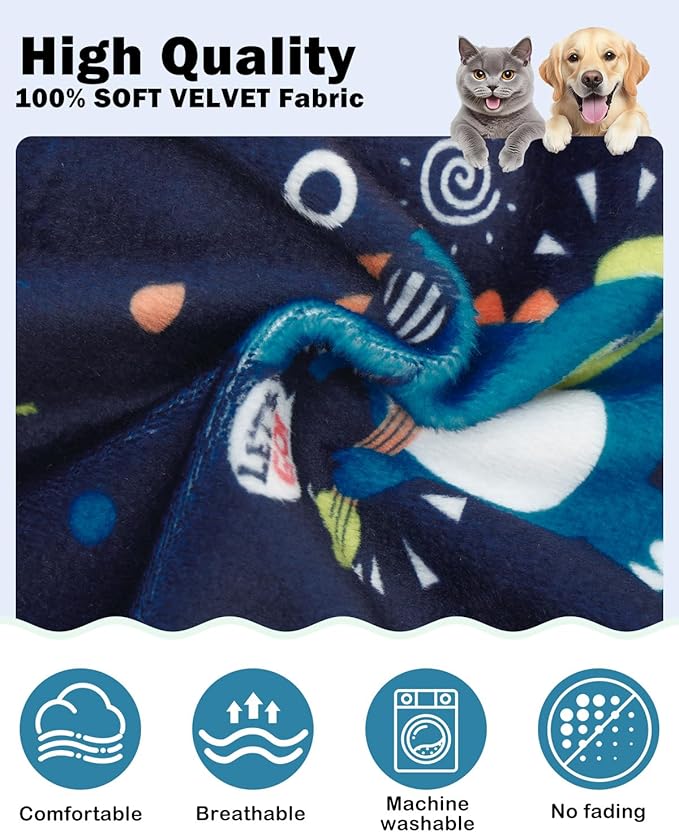 CuteBone Dinosaur Costume Dog Pajamas, Stretchy Spandex Crystal Velvet Sleepwear Coat for Small Dogs, Soft & Warm Pet Outfit Clothes for Cold Weather, Cozy Pullover Design COSP19M