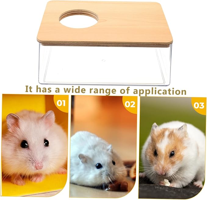 GANAZONO Large Hamster Sand Bath Reusable Chinchilla Dusting House for Hamster Gerbil Mouse Rat Chinchilla Portable Pet Bathing Box