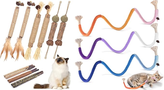TINDTOP Silvervine Chew Sticks & Chew Ropes for Cats