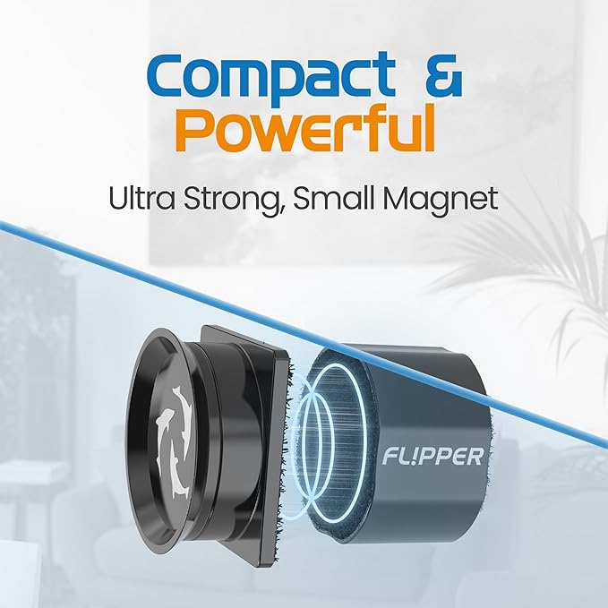FL!PPER Flipper Pico 2 in 1 Magnetic Algae Scrubber Scraper Aquarium Fish Tank Cleaner - Black