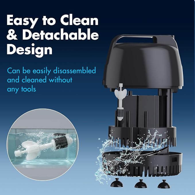 hygger 660GPH Submersible Pump Aquarium, Fish Tank Water Pump Adjustable Flow with 2 Nozzles, 8.2 ft High Lift Quiet Fountain Pump for Aquarium, Pond, Hydroponics, Water Garden