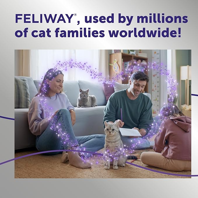 FELIWAY Optimum 3 x 30 Day Cat Calming Refills for Pheromone Diffuser, 3 x 48ml Value Pack - Helps Reduce Common Signs of Stress in Cats & Kittens, Enhanced Calming
