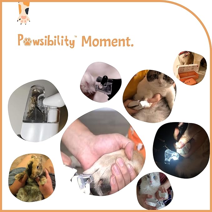 Pawsibility - Reinvented Pet Nail Clippers for Your Pal - USB Rechargeable LED Light for Bloodline | Razor Sharp and Durable Blade | Vets Recommended Trimming Tool for Dogs and Cats