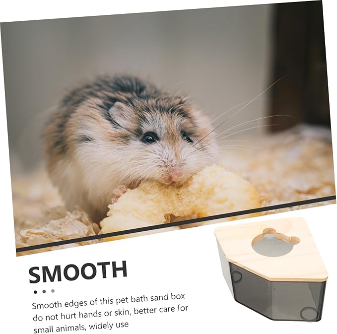 POPETPOP Chinchilla Dust Bath Container Hamster Bathtub Splashproof Small Pet Bathroom Acrylic Material