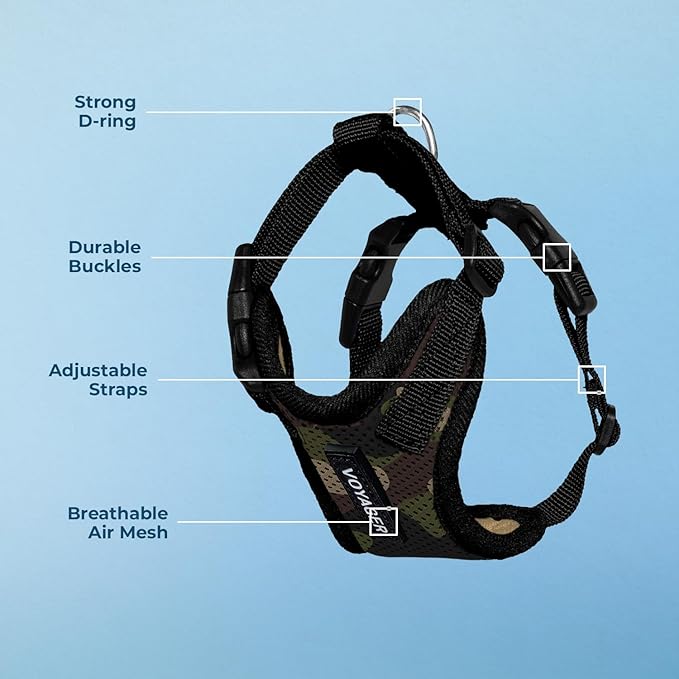 Voyager Step-in Pet Harness - All Weather Mesh, Adjustable Step in Harness for Cats and Dogs by Best Pet Supplies - Army/Black Trim, XL