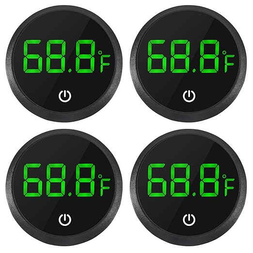 ACEIRMC 4pcs Fish Tank Digital Thermometer Accurate LED Display to ±0.9°F Tank Thermometer Aquarium Temperature Measurement Suitable for Fish, Axolotl, Turtle or Aquatic