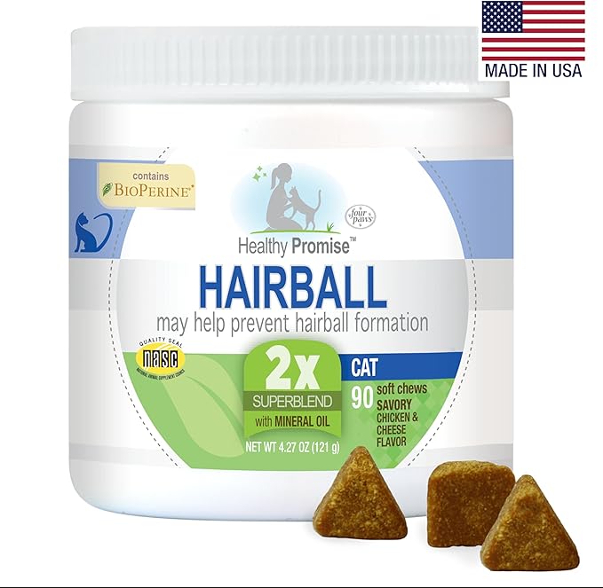 Four Paws Healthy Promise Cat Hairball Control Soft Chews 90 Count
