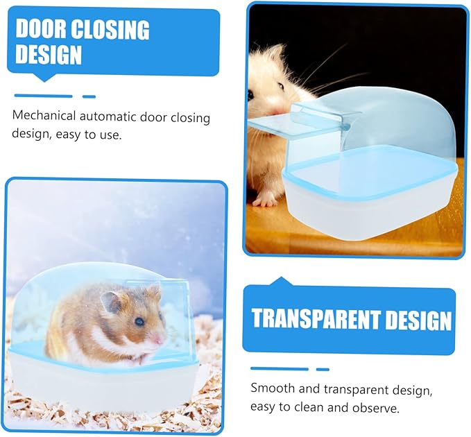 Toddmomy 2pcs Hamster Bath Container Removable Tray Dust Hamster Bathroom Chinchillas and Animals Bath