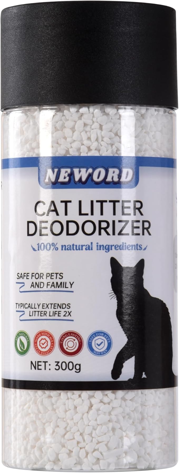 NEWORD Cat Litter Deodorizer Granules, Litter Box Odor Eliminator, Cat Urine Odor Remover, Long-Lasting Odor Control, Keep Fresh & Odor-Free, Safe for Cats, Extends Litter Life by 2X, 10.6oz