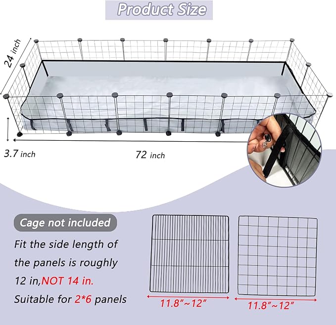 DZWLKJ Guinea Pig Cage Liner Tarp Bottom Waterproof and Washable Base Also for Rabbits, Bunny, Chinchesillas, Hedgehog, Ferrets and Other Small Animals(24x72 inches)