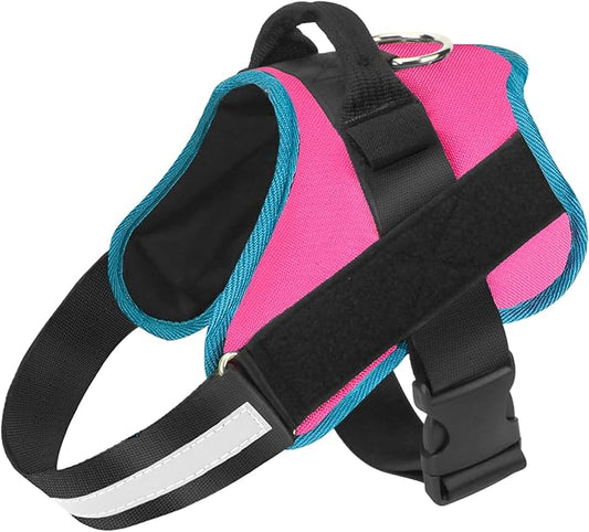 Bolux Dog Harness, No-Pull Reflective Dog Vest, Breathable Adjustable Pet Harness with Handle for Outdoor Walking - No More Pulling, Tugging or Choking X-Large (Pack of 1) RoseTurquoise