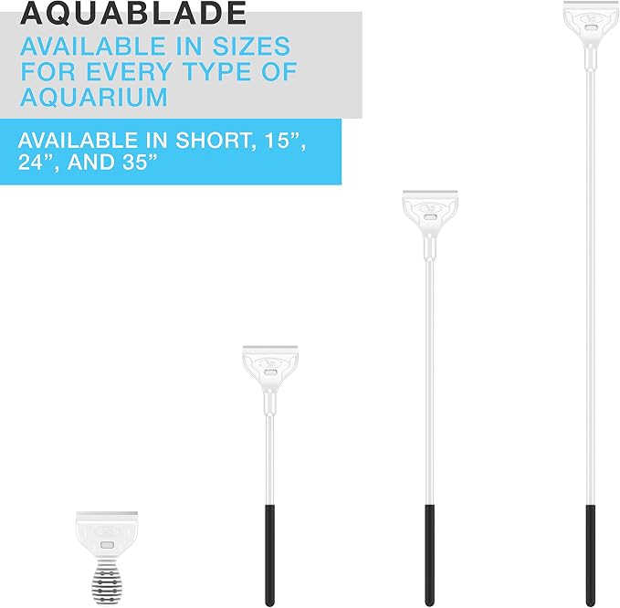AquaBlade M - Short Stainless Steel Aquarium Scraper to Clean Aquarium Tank,White