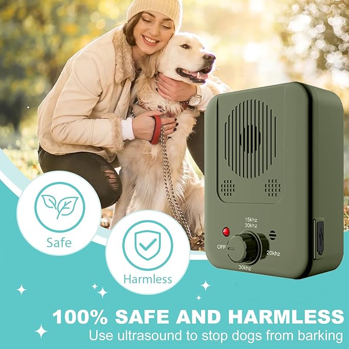 Anti Barking Device for Dogs, Dog Barking Control Device, Ultrasonic Dog Barking Deterrent Devices, Dog Barking Silencer for All Dogs Indoor Outdoor, Bark Box Stop Dog from Barking (Green)