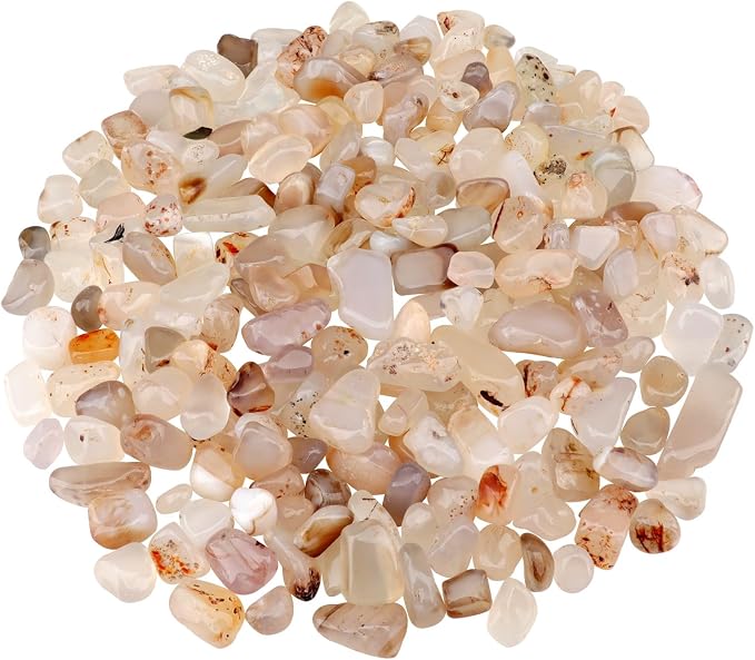 0.96LB Natural Crushed Stones Aquarium Gravel Vase Filler Succulent Rocks Fish Tank Decor Pebbles Polished Irregular Shaped Bulk - White