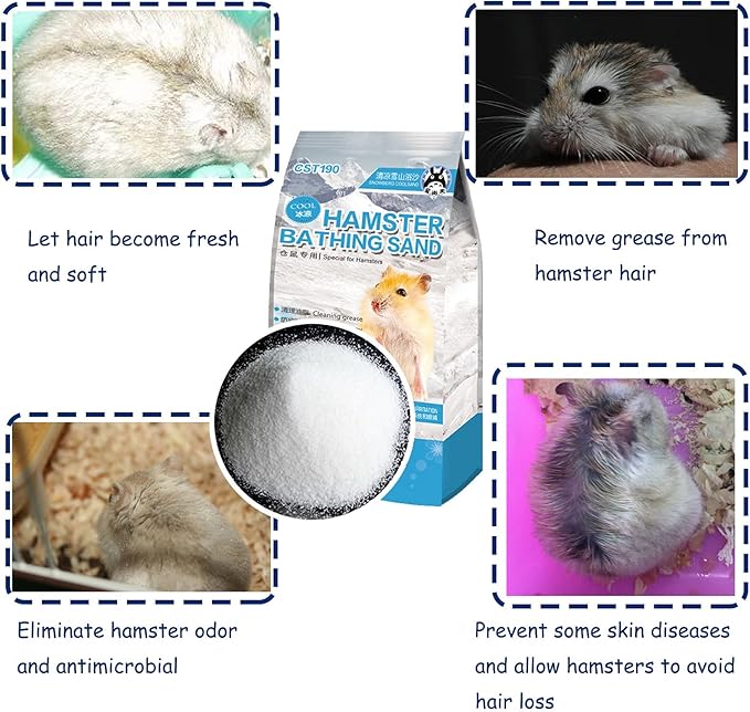Hamiledyi Chinchilla Sand Bath, Gerbil Dust Bath Potty Litter Plastic Container Hideout Sleep Bathtub for Guinea Pigs Dwarf Hamster (2 LB)