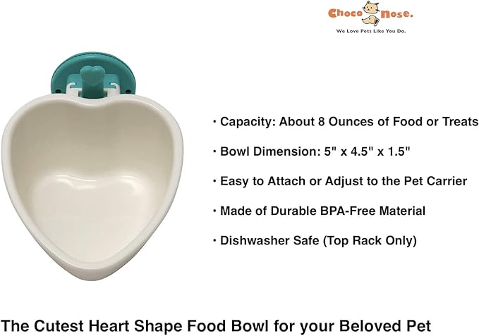 Choco Nose No-Drip Water Bottle & Detachable Food Bowl Set for Large Rabbits, Chinchillas, Toy Breed Dogs, Cats - Leak-Proof Patented Nozzle Prevent Cage Mess. BPA Free, 10.2 fl oz (C528 C607)
